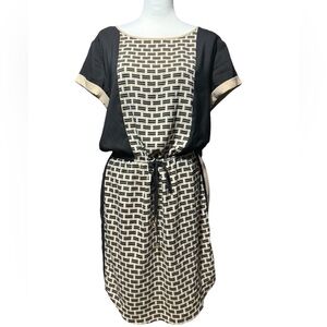 Vince Camuto Women’s Casual Geometrical Printed Color Block Cuff Sleeve Dress 10